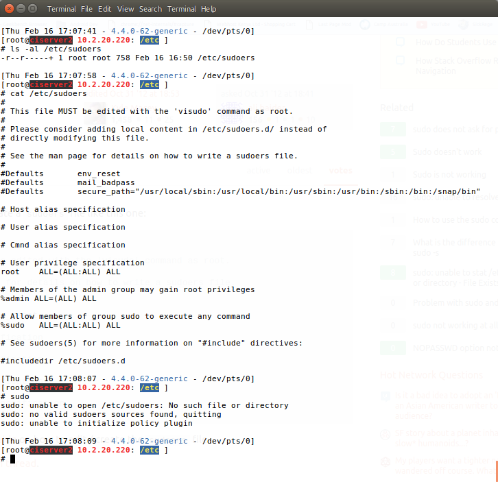 Sudo problems in LXD Container
