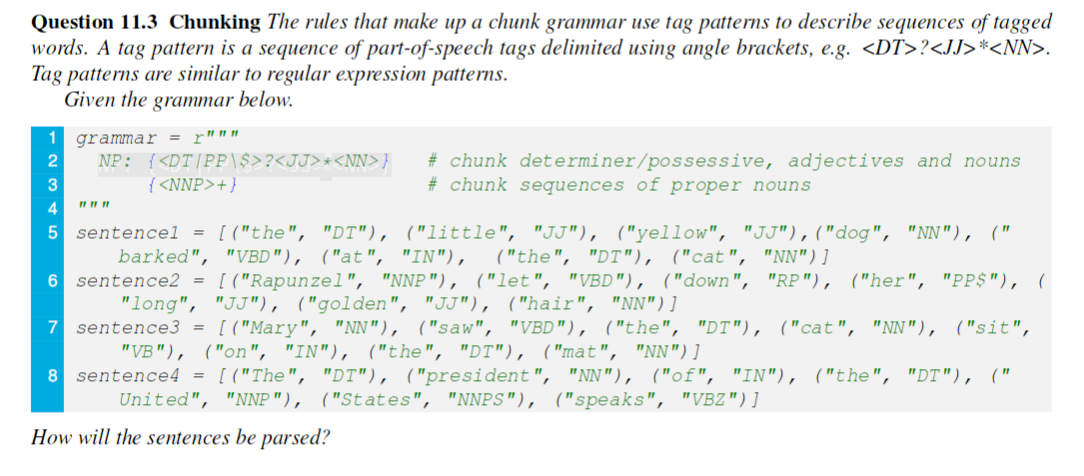 Question on Chunkparsing