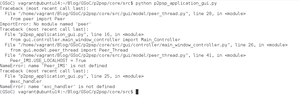 Error from p2psp