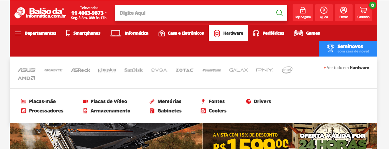 Balão da Informática Header Menu