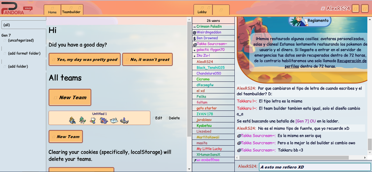 Temabuilder y Cuando escribes algo en el chat