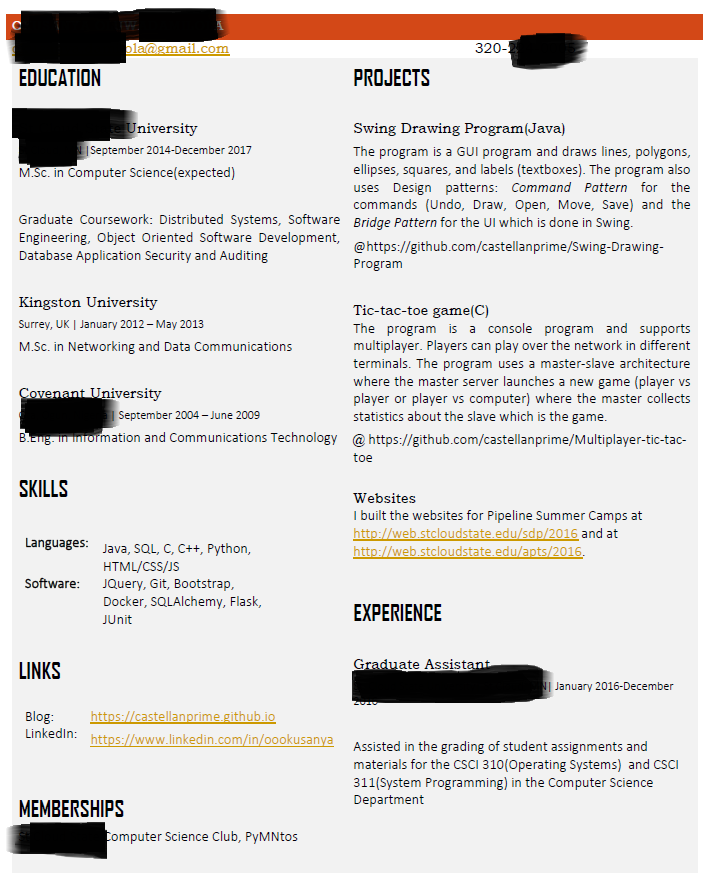 RESUME of mine