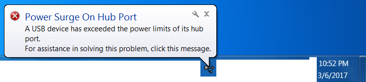 Windows7x64 Power Surge On Hub Port