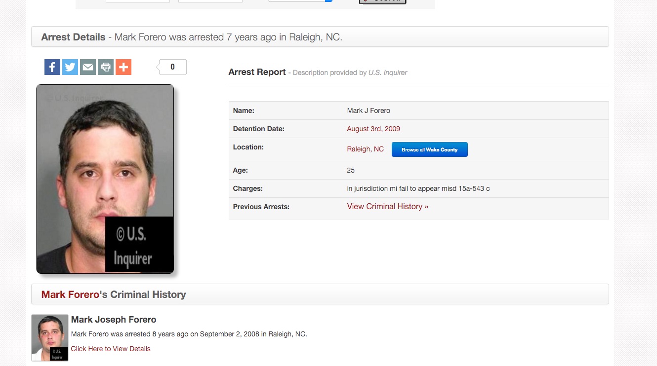Mark Forero Arrest