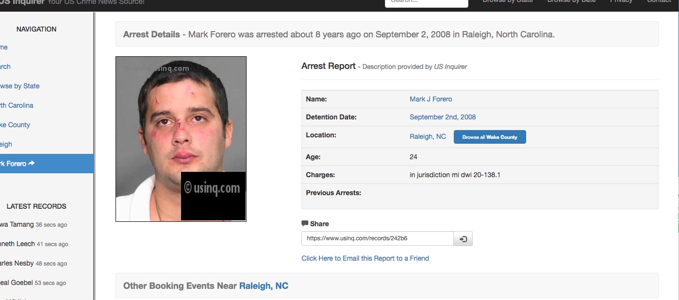 Mark Forero Arrest 2