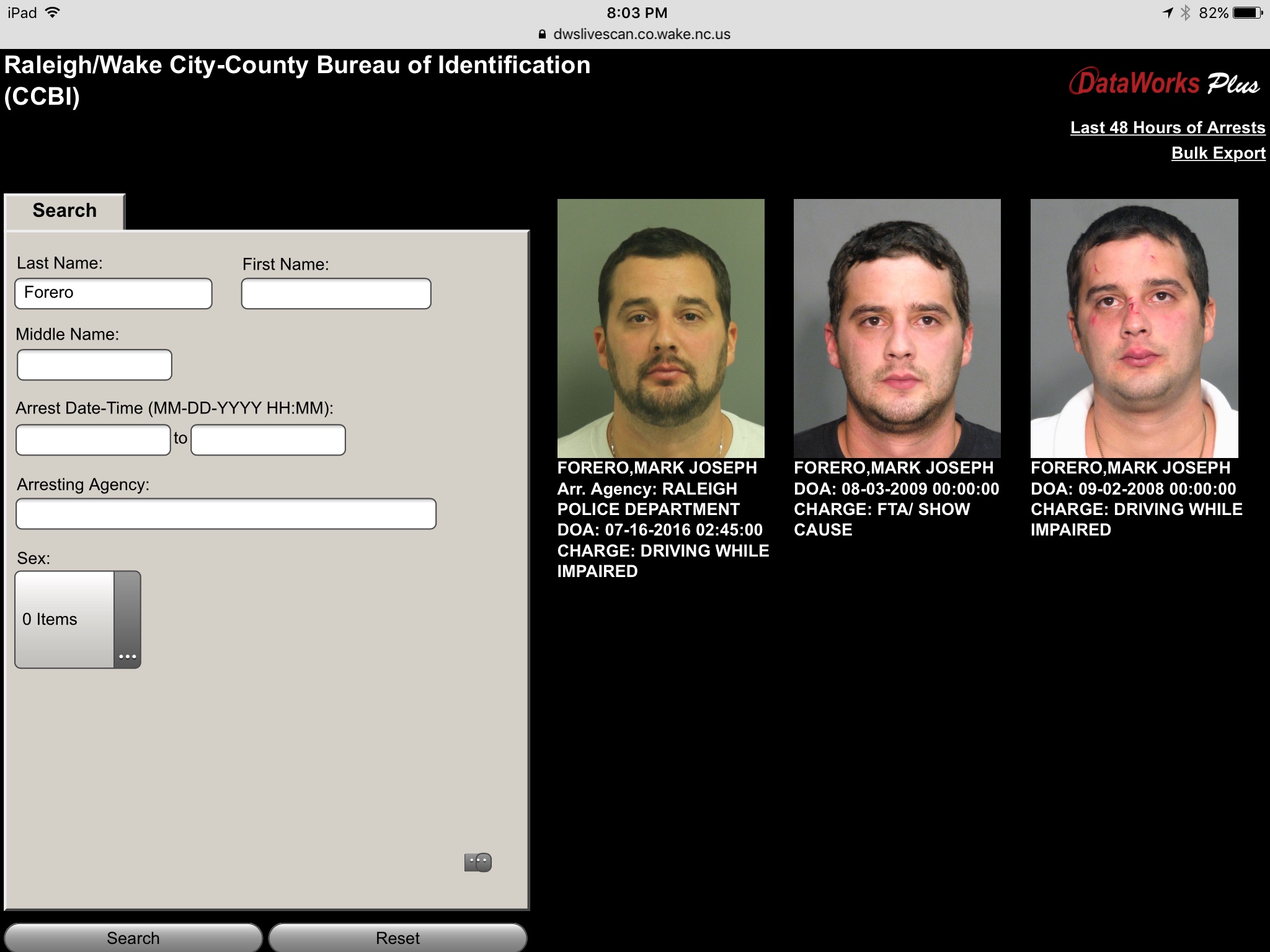 Mark Forero Arrest 3