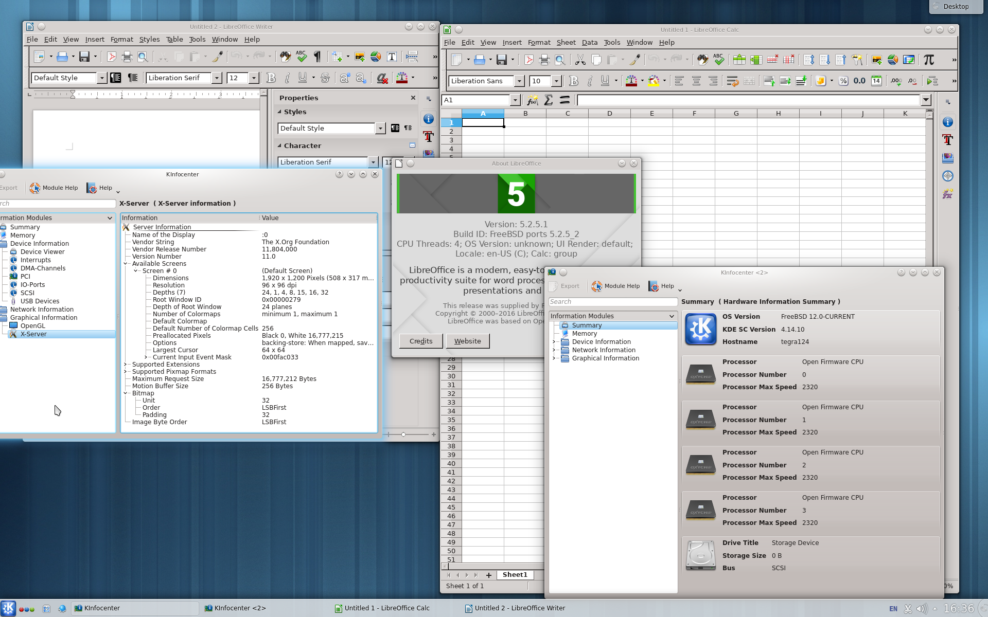 FreeBSD - ARM - KDE - LibreOffice