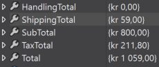 calculated totals