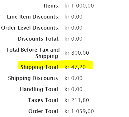 Order view adjusted