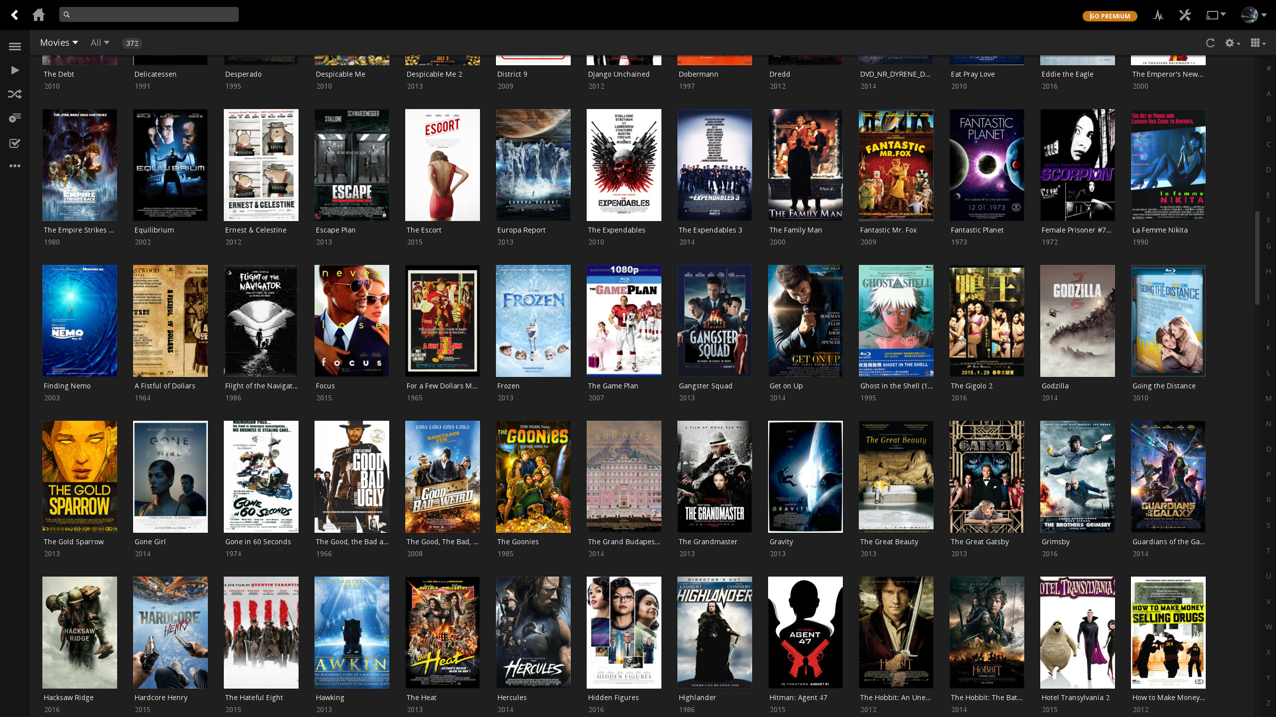 screenshot of plex