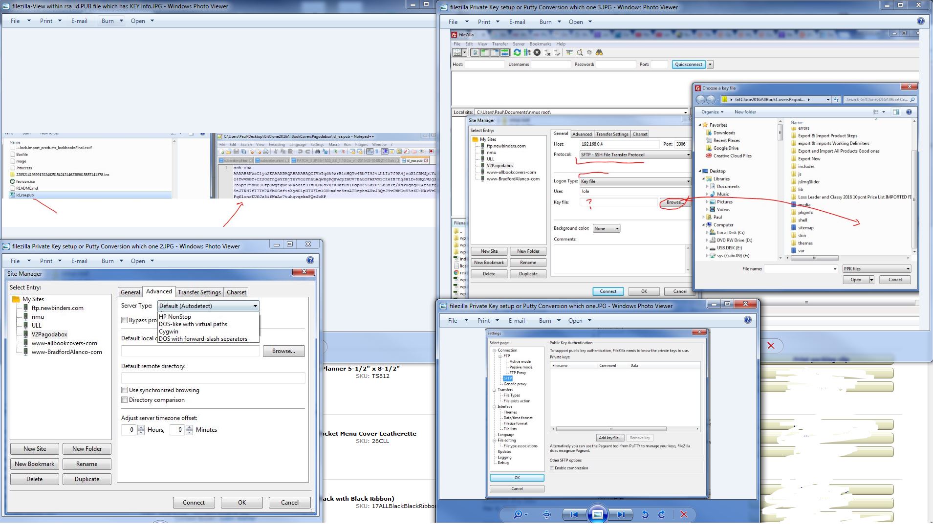 Need help Setting up SFTP KEY in FIlezilla with Some FTP client?