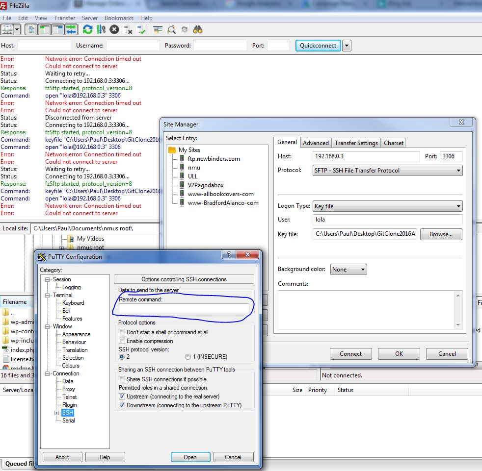 Need help Setting up SFTP KEY in FIlezilla with Some FTP client?