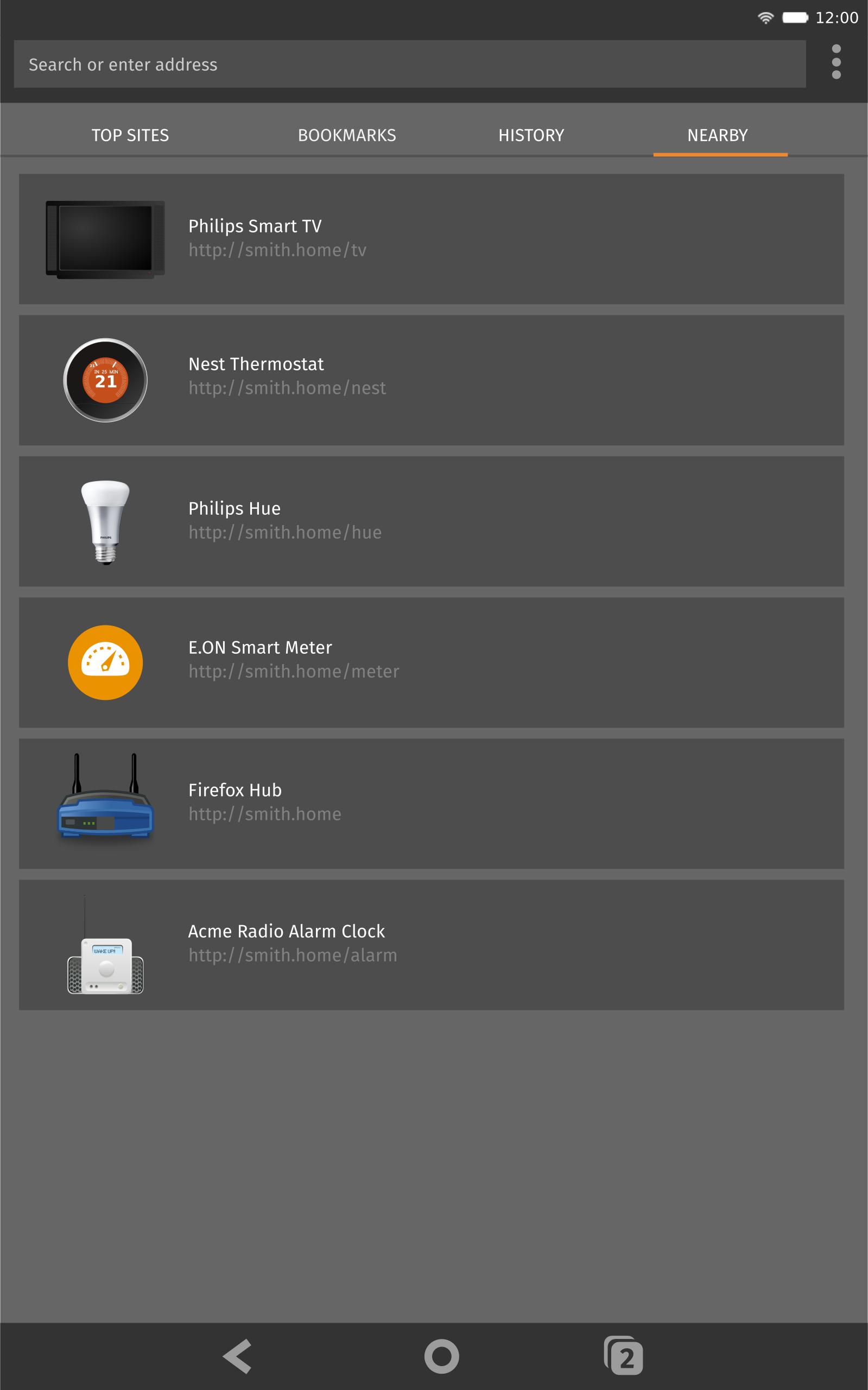 Tablet Nearby Tab