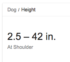 adult dog size