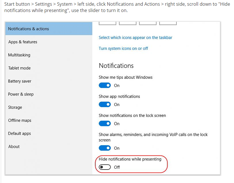 Notification Options