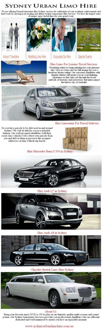 <a href="http://www.sydneyurbanlimohire.com.au">Chauffeured Cars Sydney</a>