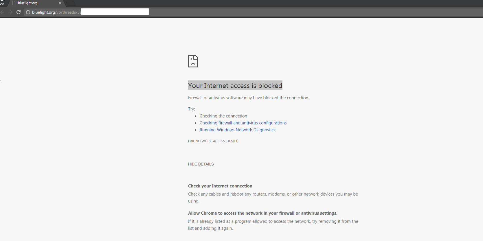 vpn problem bluelight