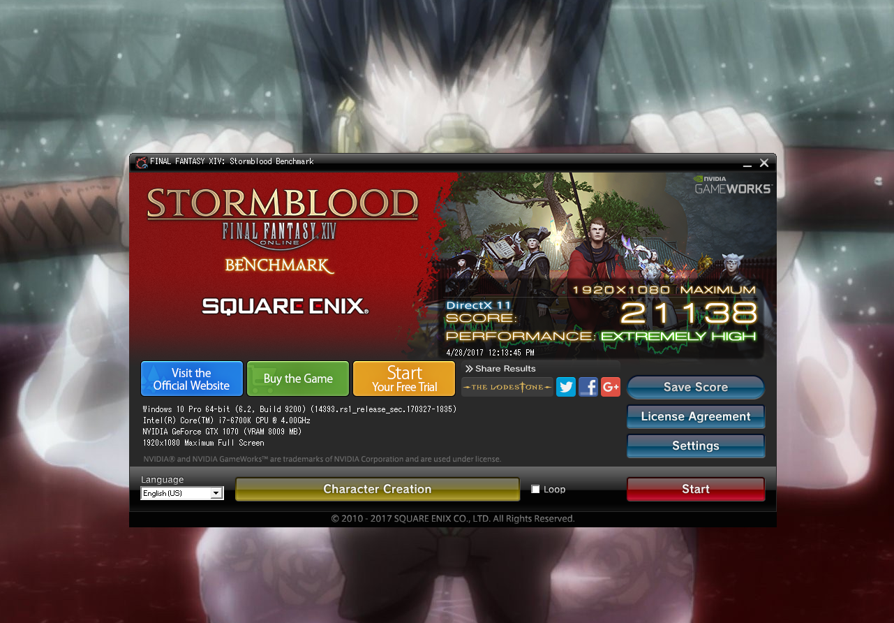 Stormblood Benchmark