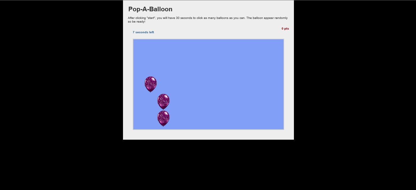 JavaScript Pop A Balloon