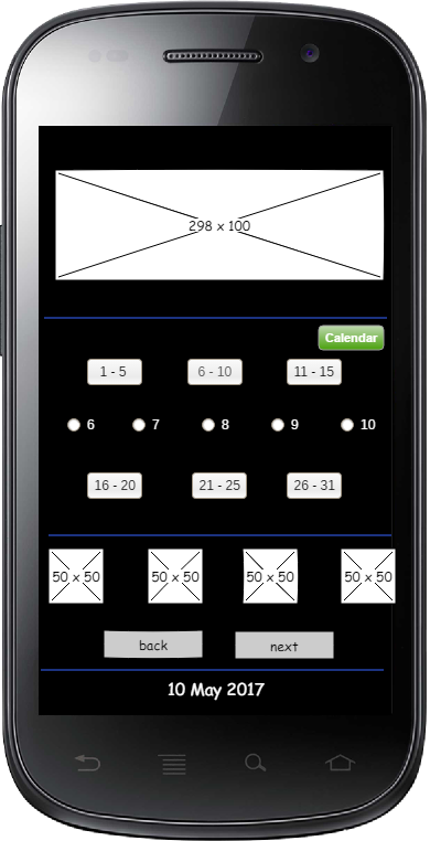 Moon phase main screen