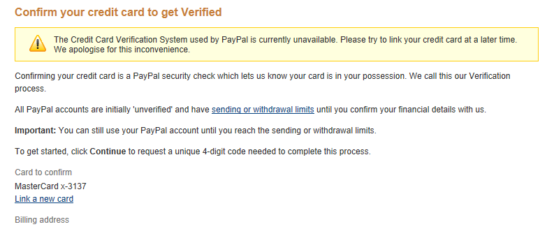 Paypal Error