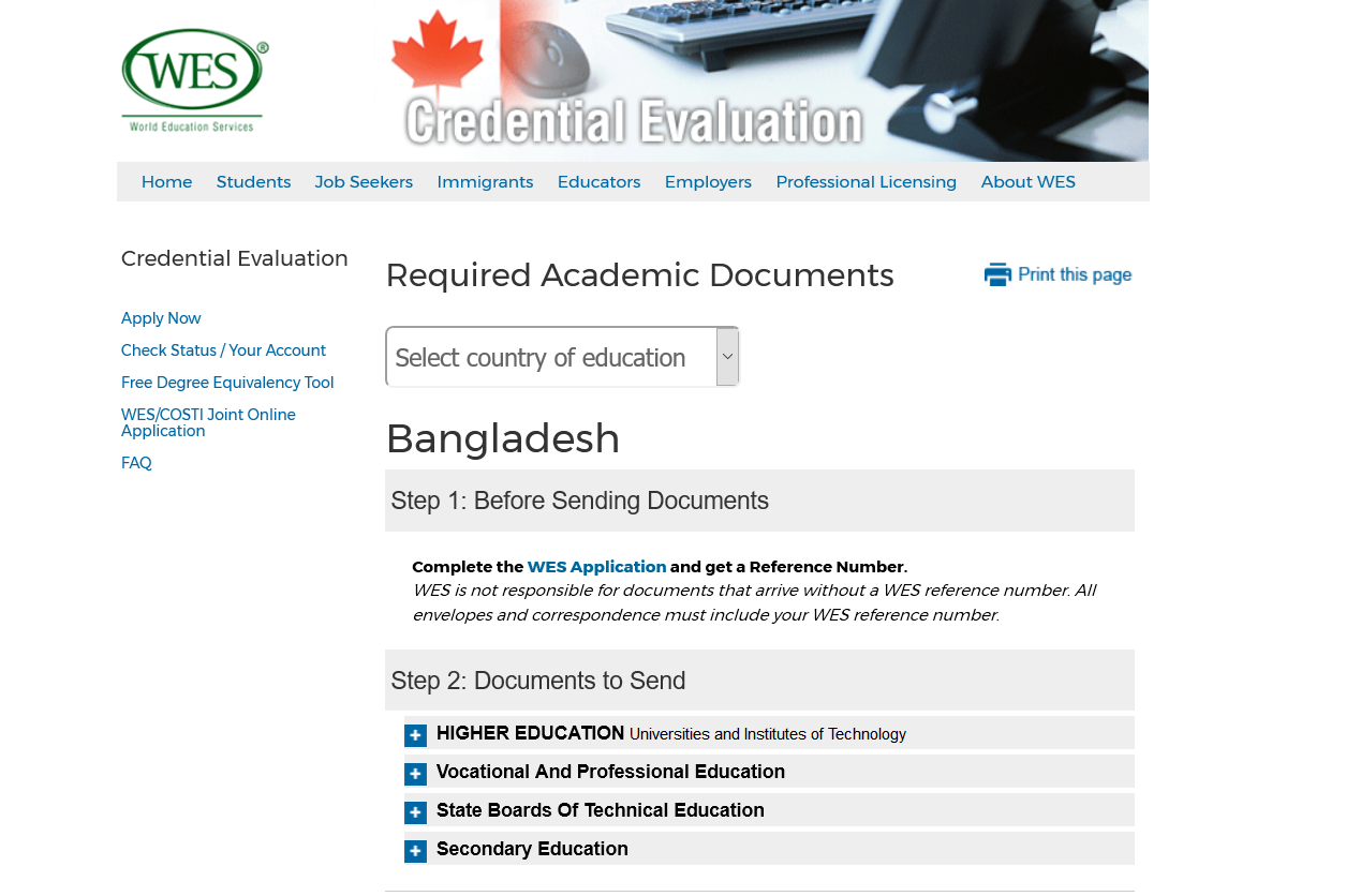 Required Academic Documents - [ Bangladesh ]