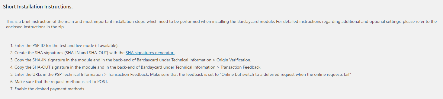 Barclaycard instructions