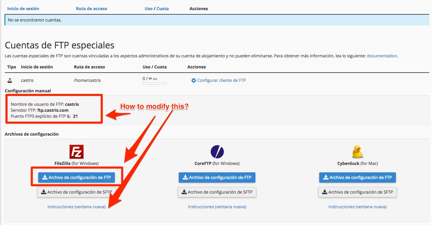 Cuentas FTP - Cpanel