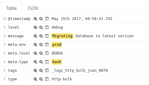 Log4bash logz.io example