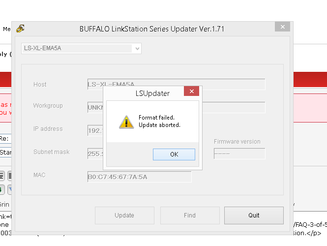 Buffalo LS-XL firware update