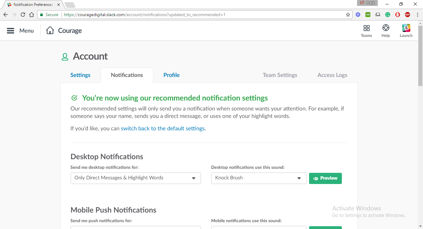 Slack Issue