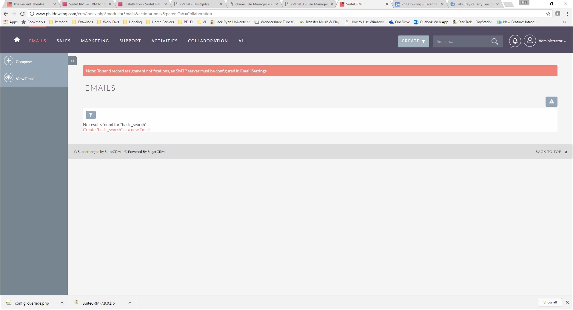 Issue with email.