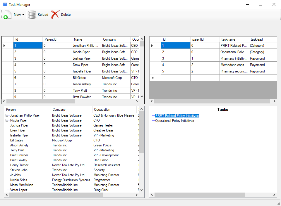 DataTreeListView practice