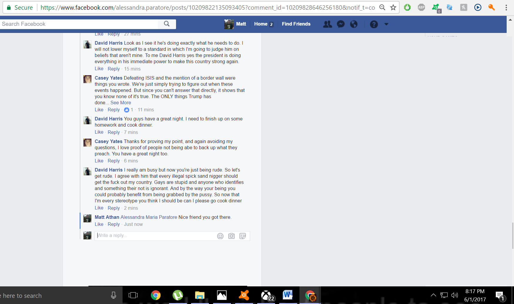 David Harris racist bigot