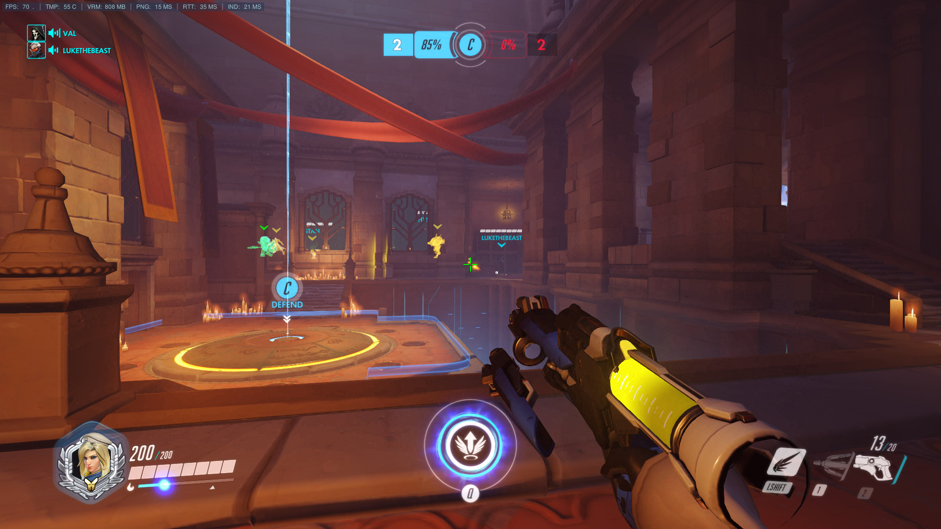 Battle Mercy's new weapon