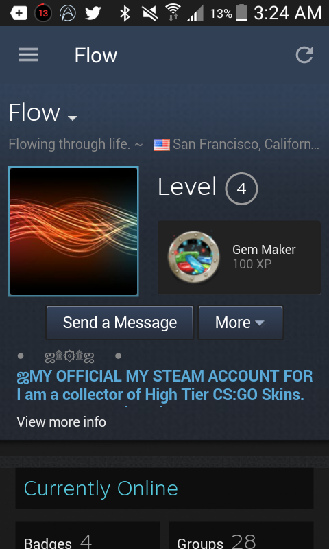 The one he messaged me on
