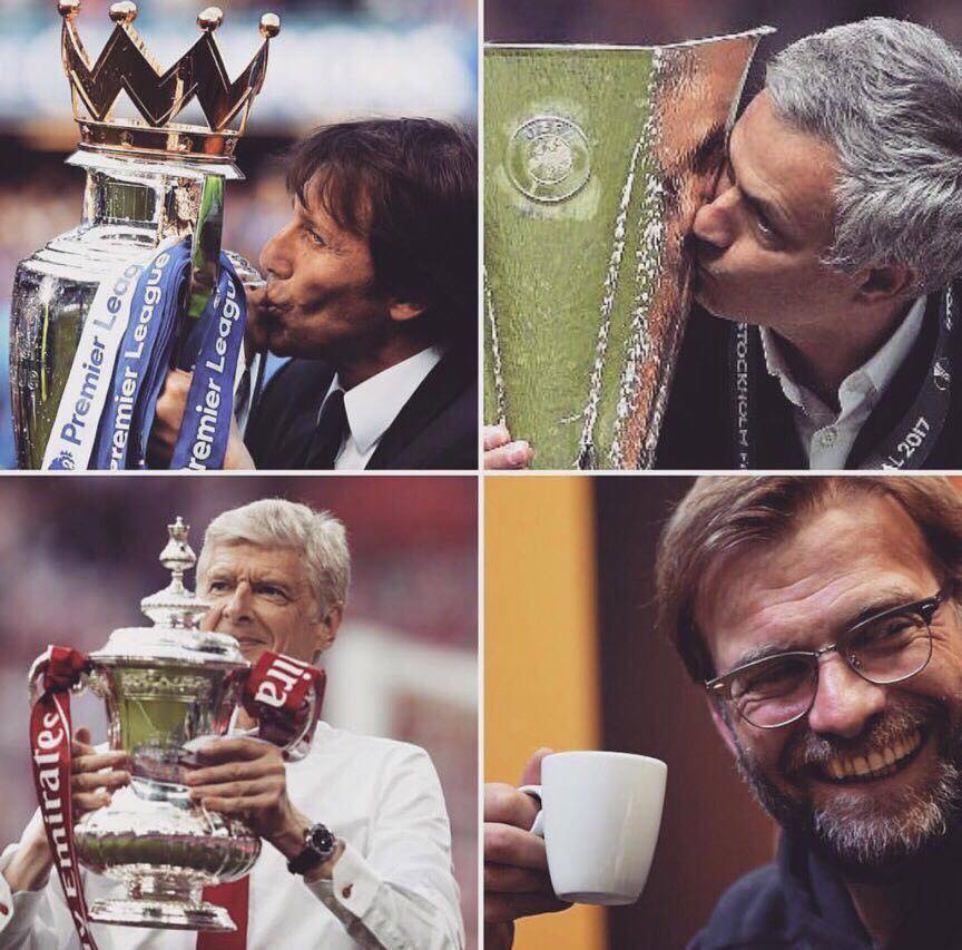 Managers with cups