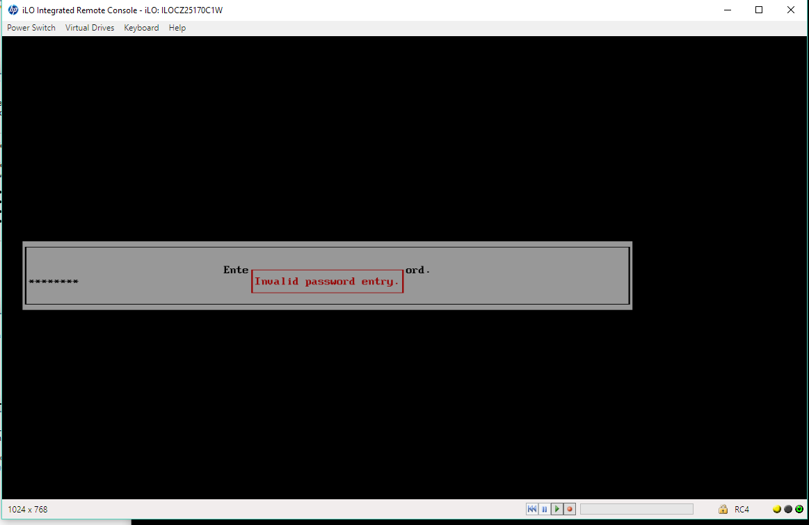 hp ilo error