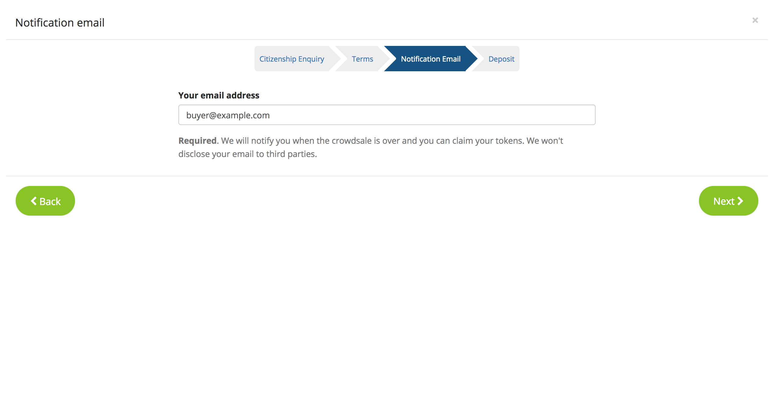 Monaco Buyer Email ID Page