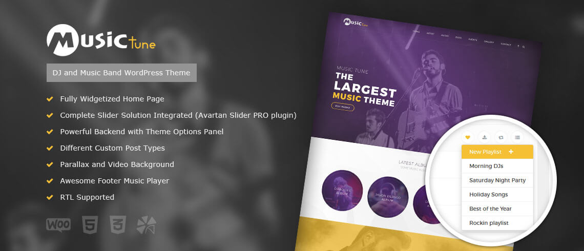 MusicTune WordPress Music Theme