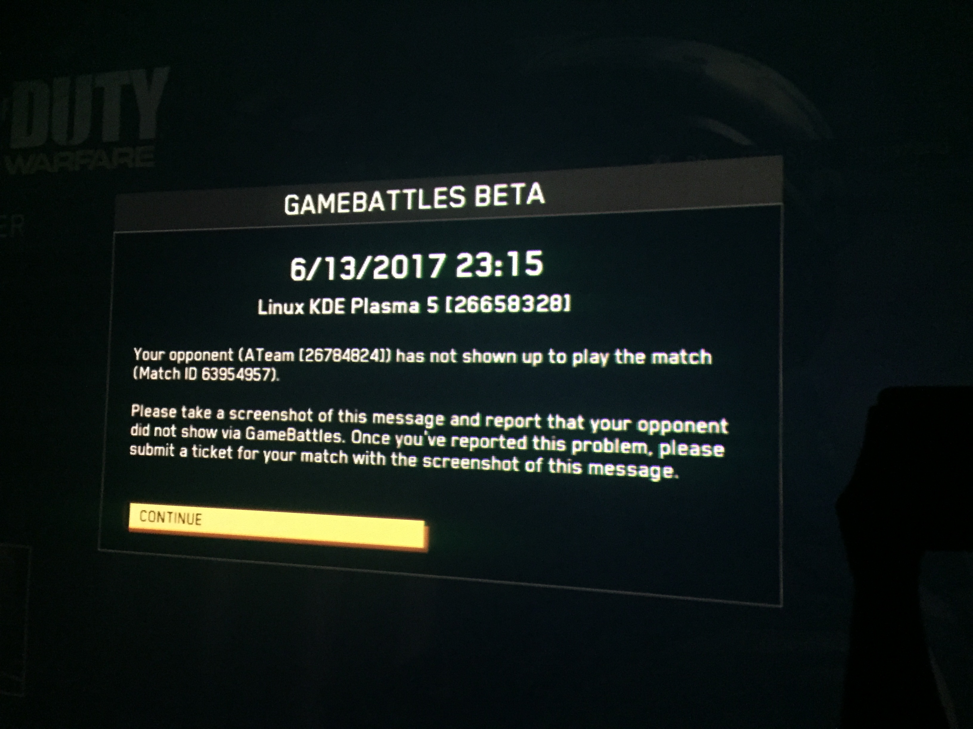 Gamebattles dispute match