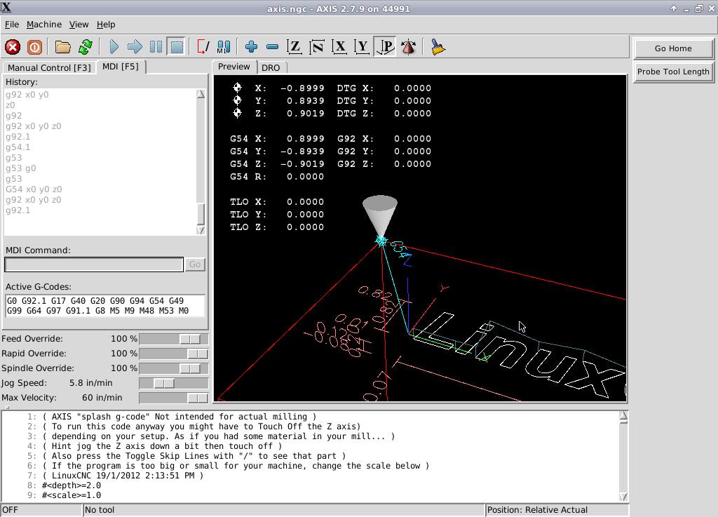 LinuxCNC AXIS