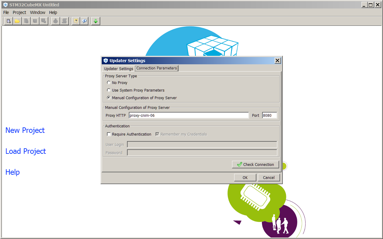 stm32cube proxy configuration