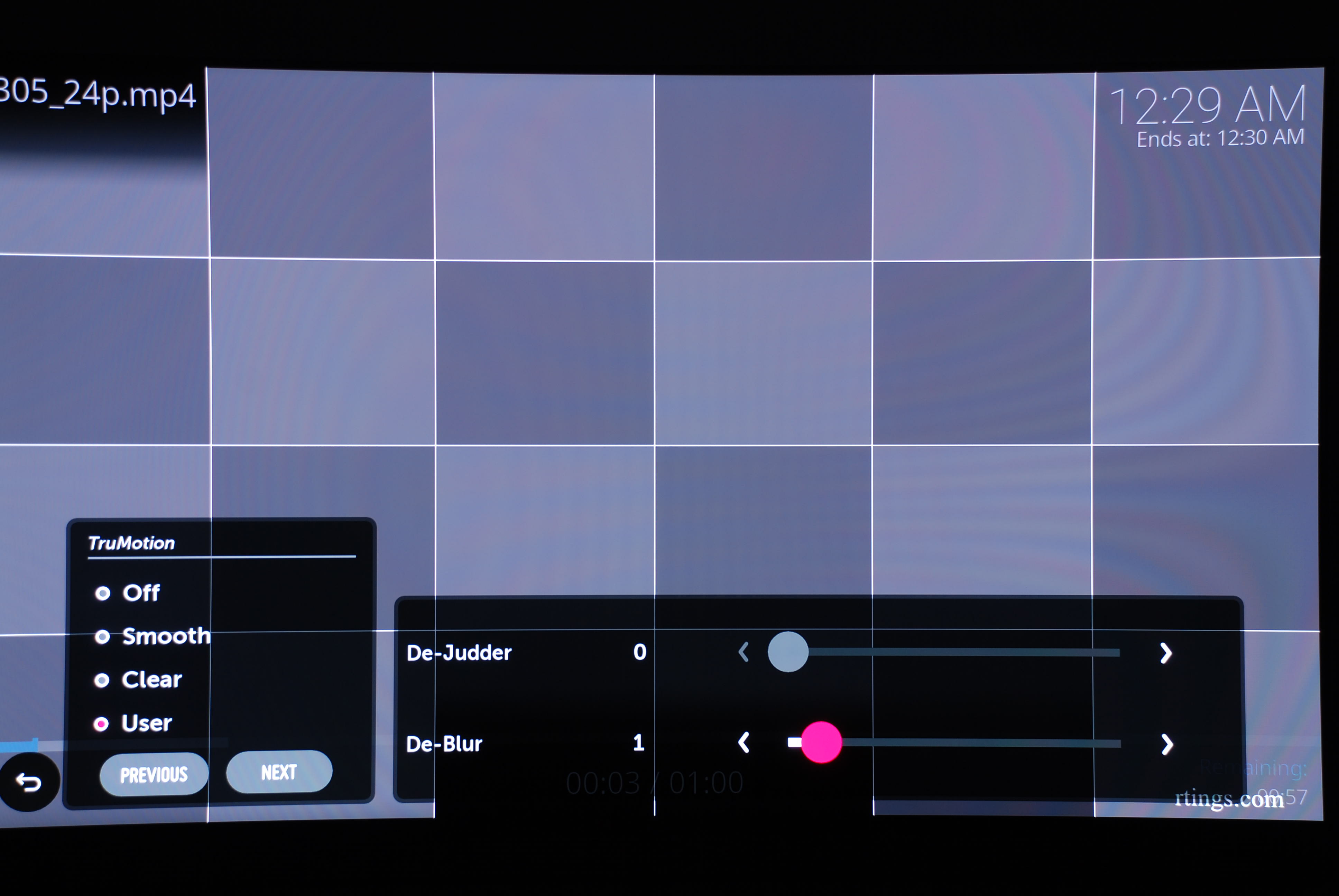 24fps at 24Hz TM on DJ0 DB1