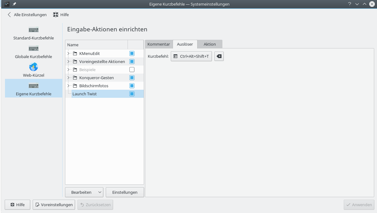 global shortcuts kde