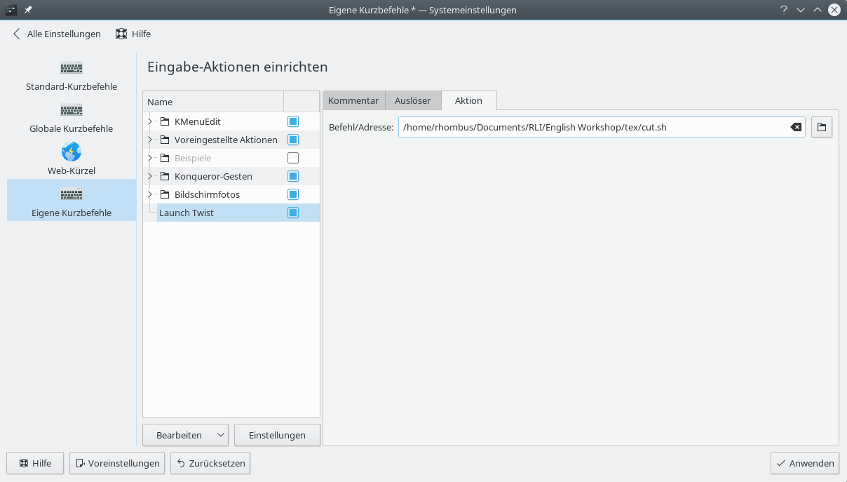 global shortcuts kde