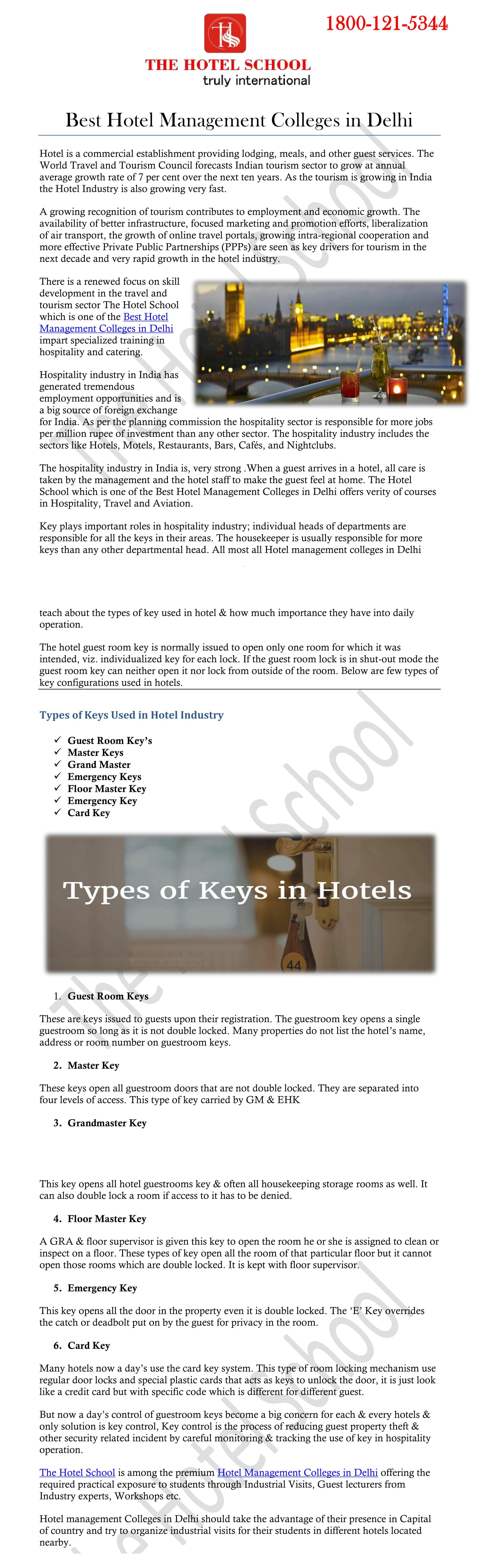 Best Hotel Management Colleges in Delhi