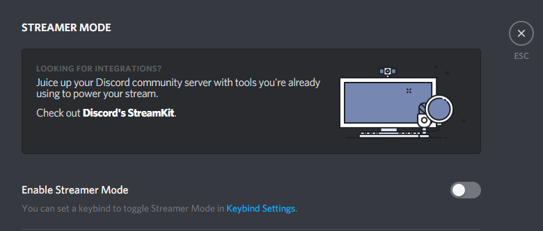 Streamer mode