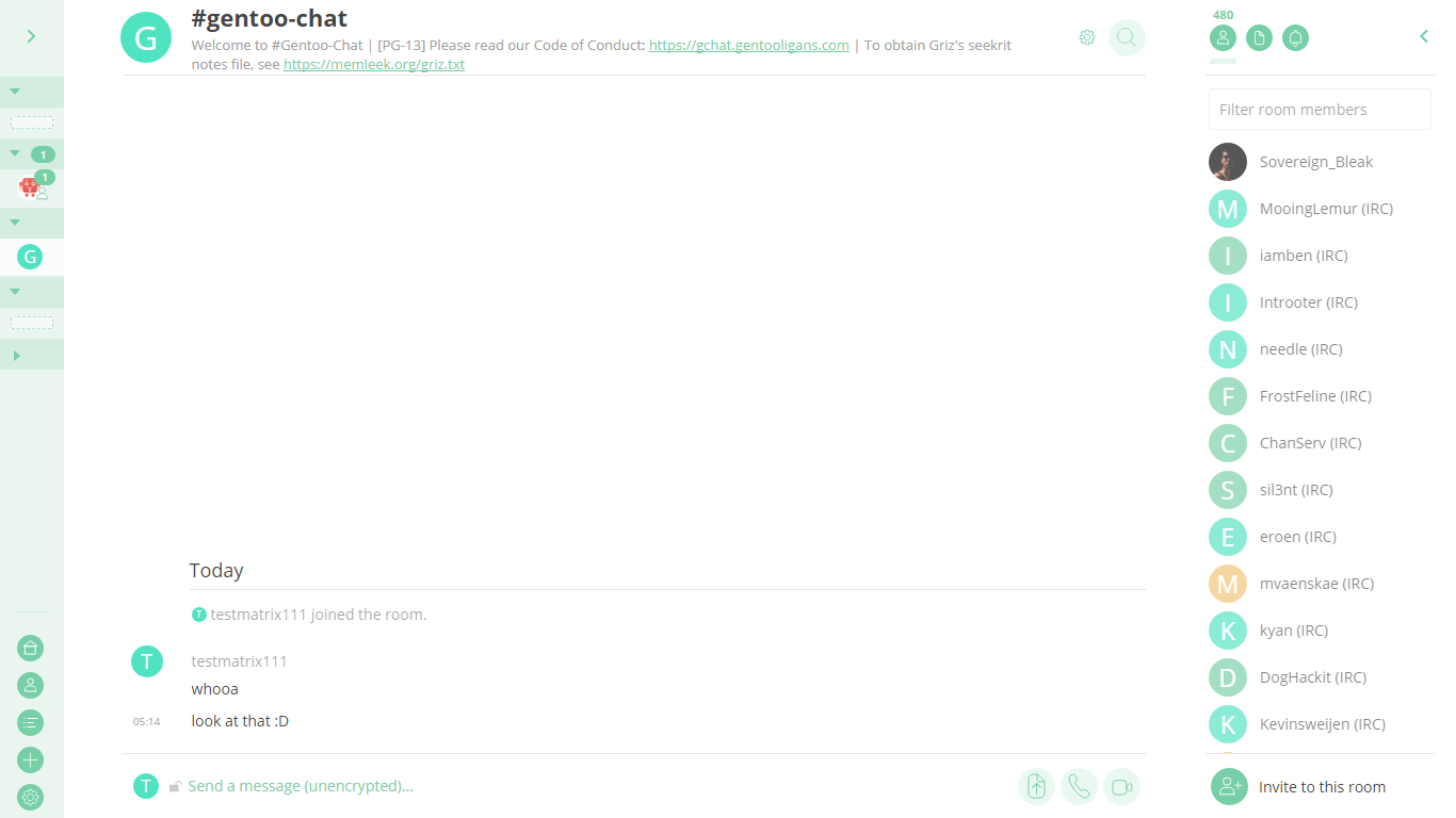 #gentoo-chat riot.im matrix.org