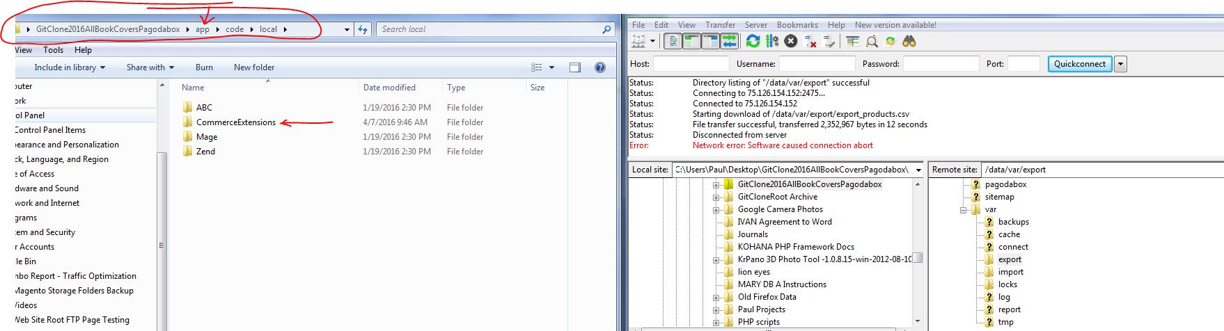 FTP storage "app" folder LOCATION ADD-ON